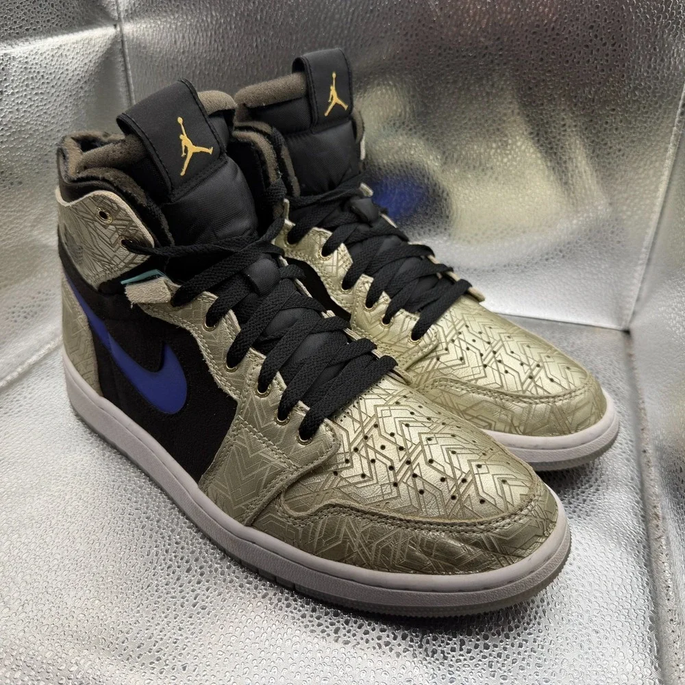 Size 12 ‎ Nike Air Jordan 1 High Zoom Air Comfort Gold Laser Sneakers DQ0659-700